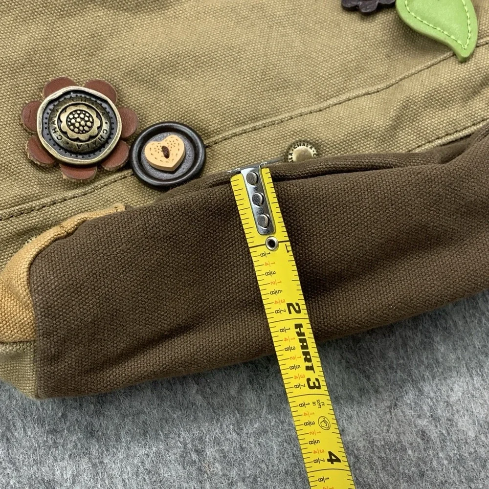 CHALA Patch Crossbody Shoulder Messenger Bag Purse Olive Khaki Owl Keychain - Picture 9 of 10